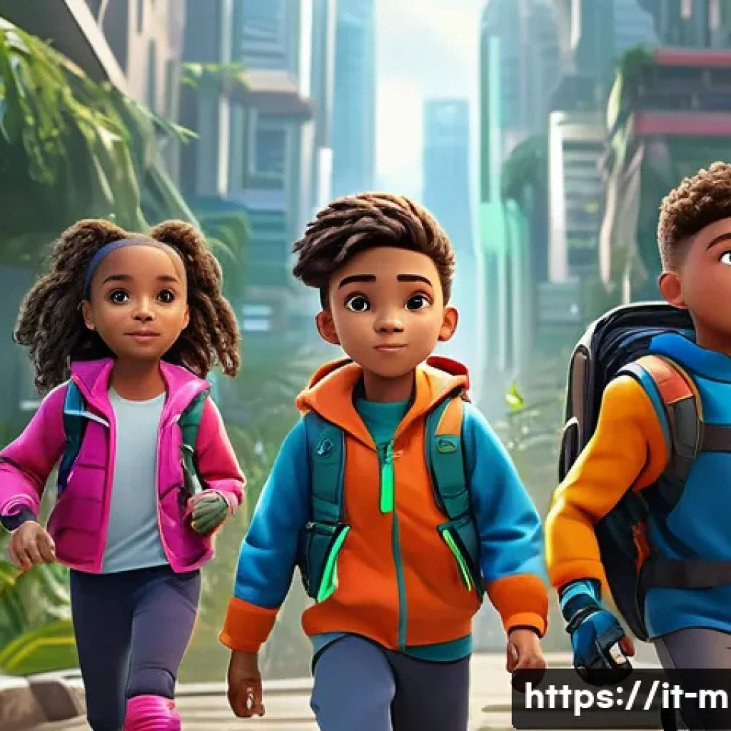 미니특공대 애니메이션 주요 줄거리 - A vibrant, colorful scene featuring a diverse group of young heroes from a special mini squad, each ...